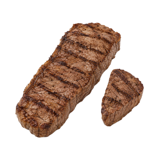 Ilustración de Carne de res, lomo corto (short loin), filete T-bone, con hueso, solo carne magra separable, recortada hasta 1/8 de pulgada de grasa externa, categoría Select, asada a la parrilla