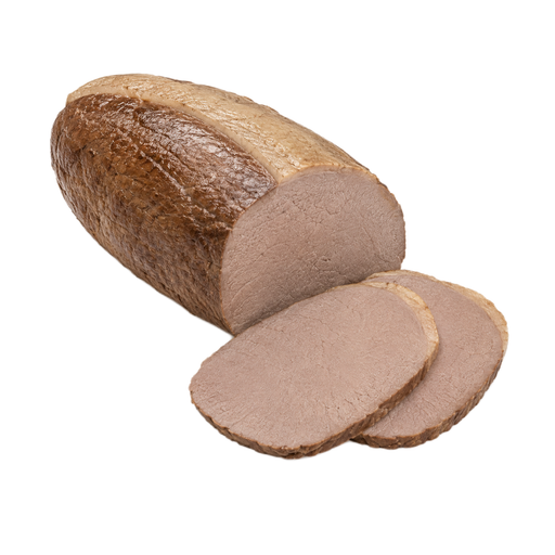 Ilustración de Carne de res, cuarto trasero, corte eye of round, pieza para asar, carne magra y grasa separables, recortada hasta 1/8 de pulgada de grasa externa, todas las categorías de calidad, asada al horno