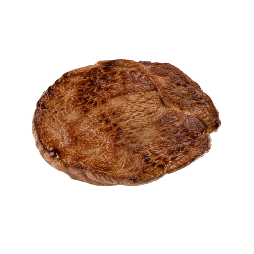 Ilustração de Carne bovina, miolo da costela (rib eye), extremidade menor (costelas 10-12), carne magra e gordura separáveis, aparada até 0 polegadas de gordura externa, classificação Select, grelhada sob calor direto