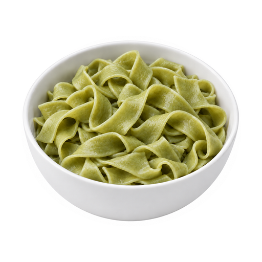 Illustration of Pasta, fresh-refrigerated, spinach, cooked