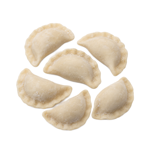 Ilustração de Bolinho de massa recheado com batata ou queijo, congelado