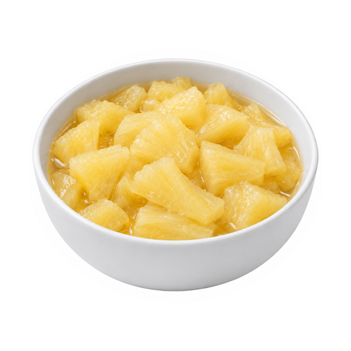 Illustration of Pineapple, canned, heavy syrup pack, solids and liquids