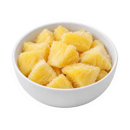 Illustration of Pineapple, frozen, chunks, sweetened