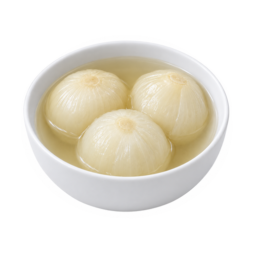 Illustration of Onions, canned, solids and liquids