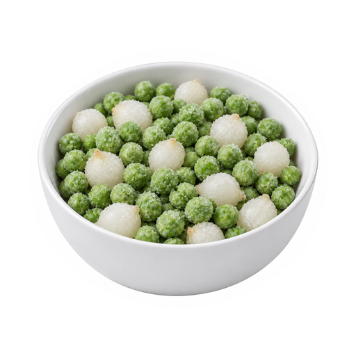 Illustration of Peas and onions, frozen, unprepared