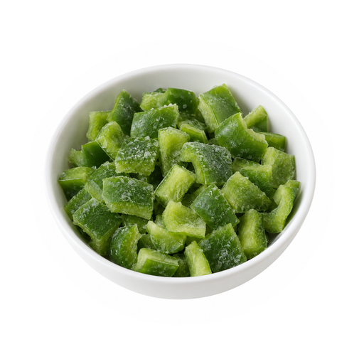 Illustration of Peppers, sweet, green, frozen, chopped, unprepared