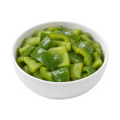 Illustration of Peppers, sweet, green, frozen, chopped, boiled, drained, without salt