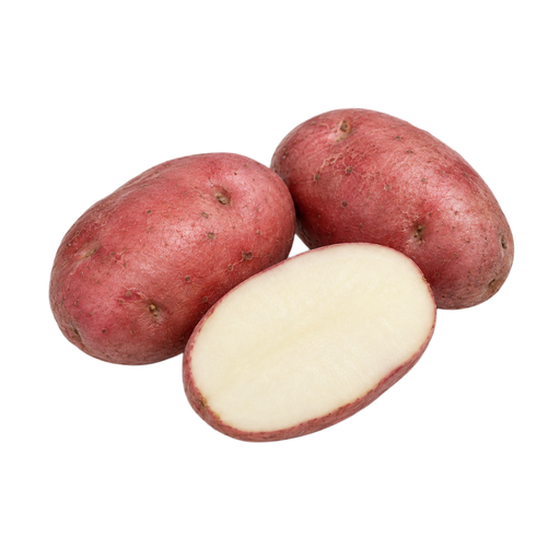 Illustration of Potatoes, red, flesh and skin, raw