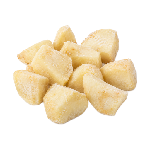 Illustration of Potatoes, roasted, salt added in processing, frozen, unprepared