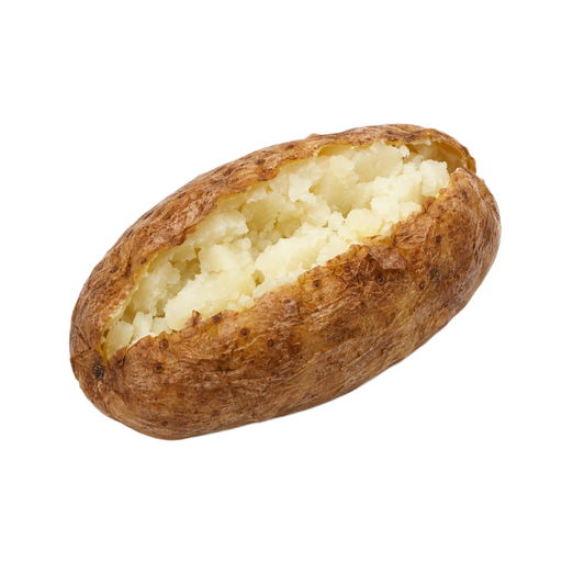 Illustration of Potatoes, baked, flesh and skin, without salt
