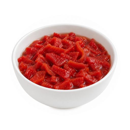 Illustration of Peppers, hot chili, red, canned, excluding seeds, solids and liquids