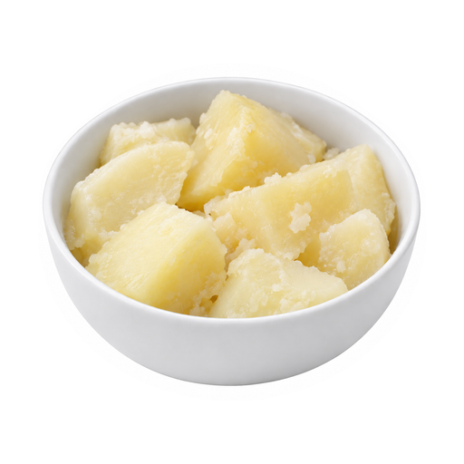 Illustration of Potatoes, boiled, cooked in skin, flesh, with salt