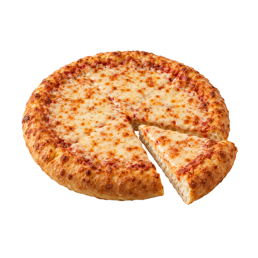 Ilustración de Pizza DIGIORNO, cobertura de queso, masa que sube en el horno, congelada, horneada
