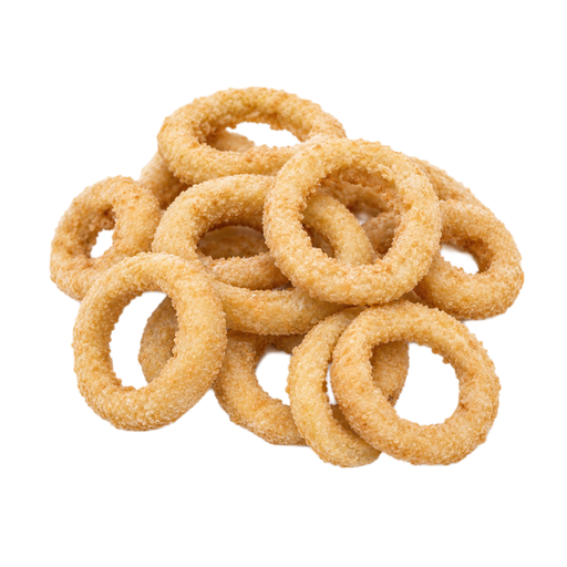 Illustration of Onion rings, breaded, par fried, frozen, unprepared