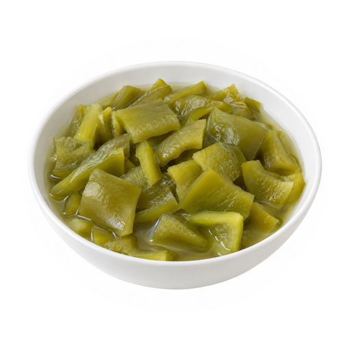 Illustration of Peppers, sweet, green, canned, solids and liquids