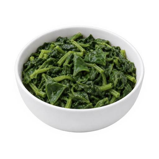Illustration of New zealand spinach, cooked, boiled, drained, with salt
