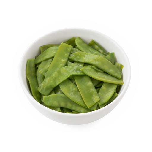 Illustration of Peas, edible-podded, cooked, boiled, drained, with salt