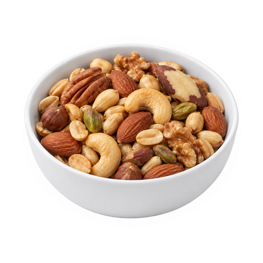Illustration of Nuts, mixed nuts, dry roasted, with peanuts, without salt added