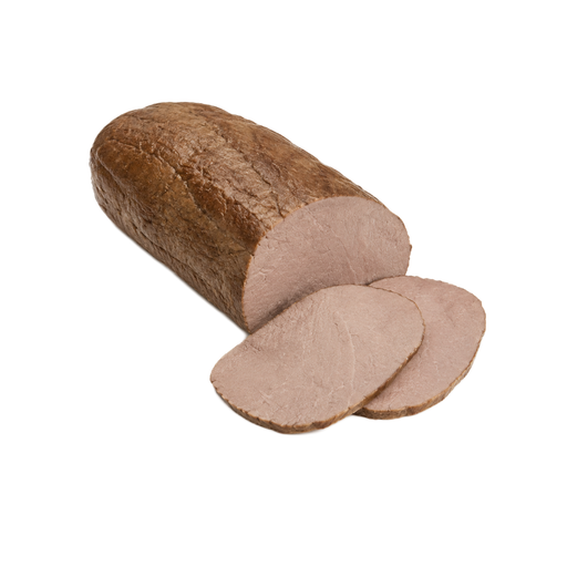 Ilustración de Carne de res, cuarto trasero, corte eye of round, pieza para asar, sin hueso, solo carne magra separable, recortada hasta 0 pulgadas de grasa externa, categoría Choice, asada al horno