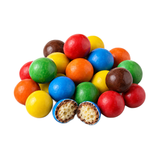 Ilustração de Doces, M&M MARS, confeitos de chocolate com pretzel
