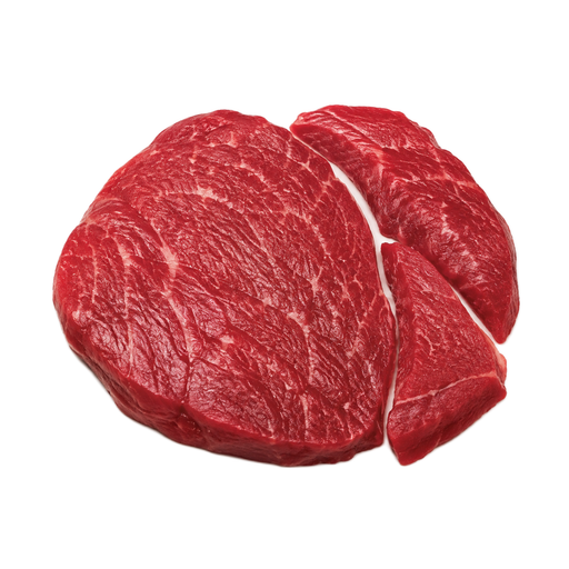 Ilustración de Carne de res, centro del delantero (chuck eye), en filete, sin hueso, solo carne magra separable, recortada hasta 0 pulgadas de grasa externa, categoría Choice, cruda