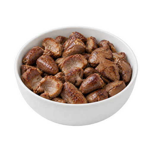 Ilustração de Frango de corte, miúdos, cozido, frito