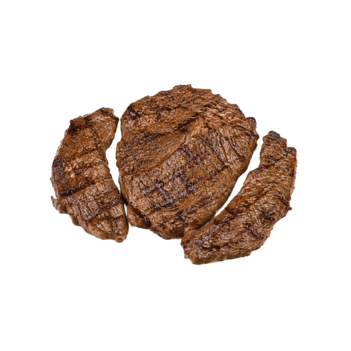 Ilustración de Carne de res, centro del delantero (chuck eye), en filete, sin hueso, solo carne magra separable, recortada hasta 0 pulgadas de grasa externa, categoría Select, asada a la parrilla
