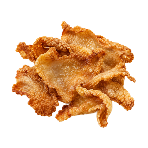 Ilustração de Frango de corte, somente pele, cozido, frito, empanado com farinha