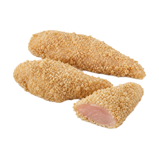 Ilustración de Solomillos de pechuga de pollo empanados, sin cocinar