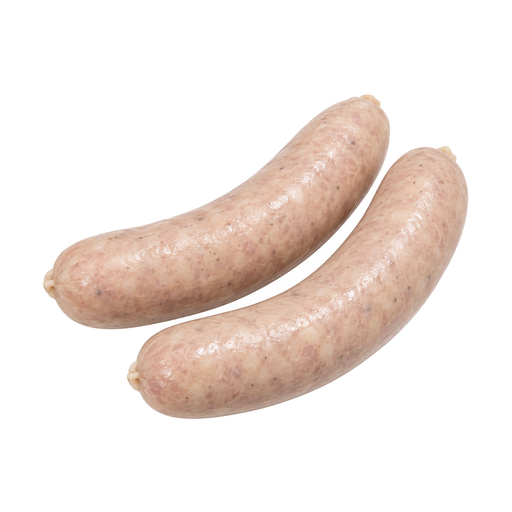 Ilustración de Salchicha bockwurst, cerdo y ternera, cruda