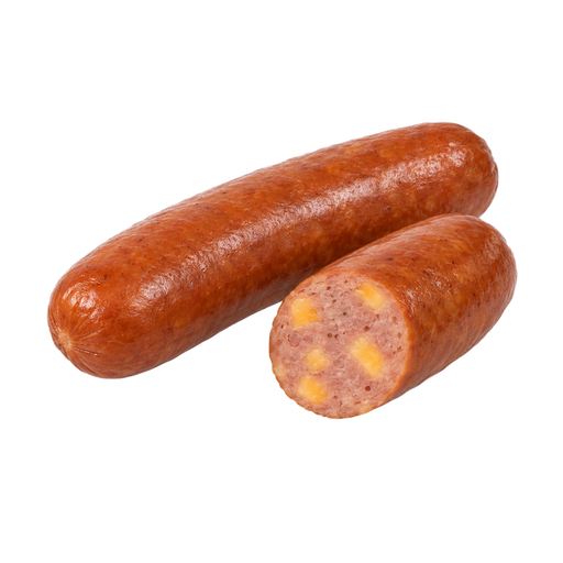 Ilustración de Salchicha ahumada con queso (cheesefurter), cerdo y res