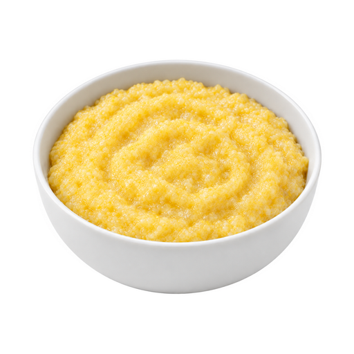 Ilustración de Cereal de maíz amarillo granulado (grits), normal y rápido, enriquecido, cocido con agua, sin sal