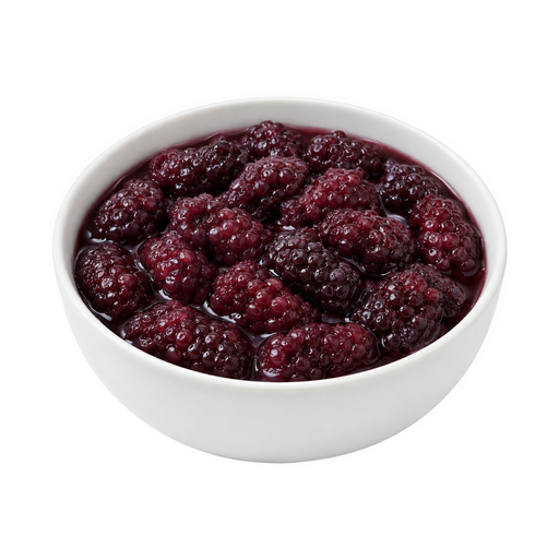Ilustración de Moras boysenberry enlatadas en almíbar concentrado