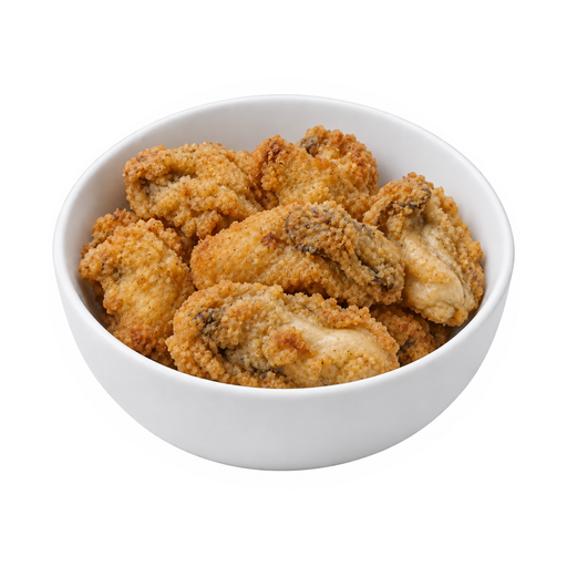 Illustration of Mollusks, oyster, eastern, cooked, breaded and fried