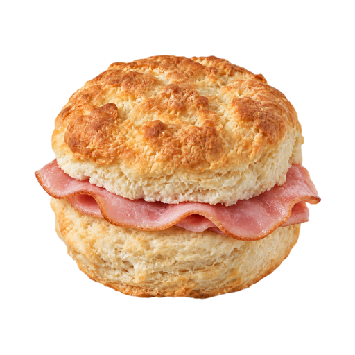 Illustration of Fast foods, biscuit, with ham