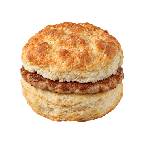 Ilustración de Comida rápida, panecillo tipo biscuit con salchicha
