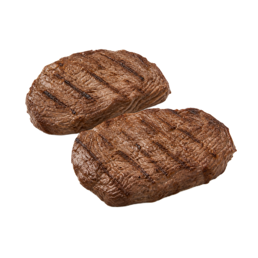 Ilustración de Carne de res, cuarto trasero (round), articulación (knuckle), filete central de la punta (tip center), carne magra y grasa separables, recortada hasta 0 pulgadas de grasa externa, categoría Select, asada a la parrilla