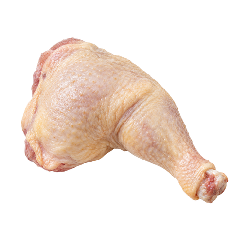 Ilustração de Frango de corte, perna, carne e pele, cru