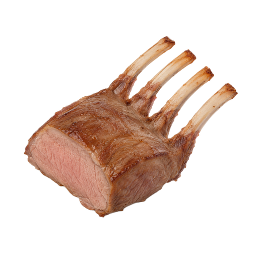 Illustration of Lamb, rib, separable lean only, trimmed to 1/4" fat, choice, cooked, roasted
