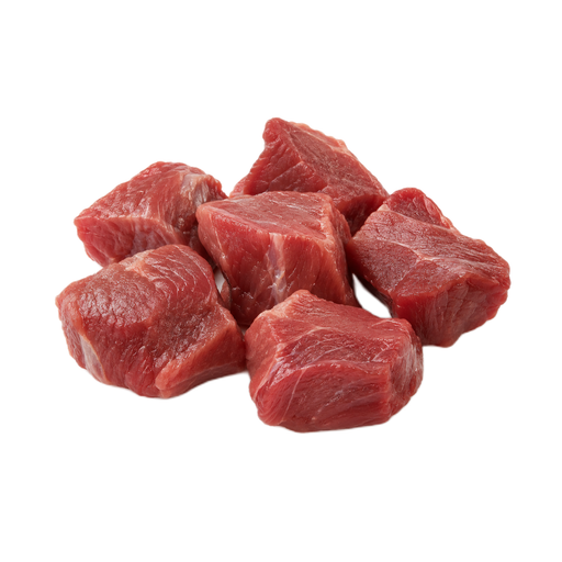 Illustration of Lamb, cubed for stew or kabob (leg and shoulder), separable lean only, trimmed to 1/4" fat, raw
