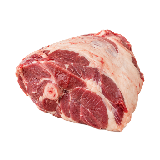 Illustration of Lamb, leg, sirloin half, separable lean and fat, trimmed to 1/8" fat, choice, raw