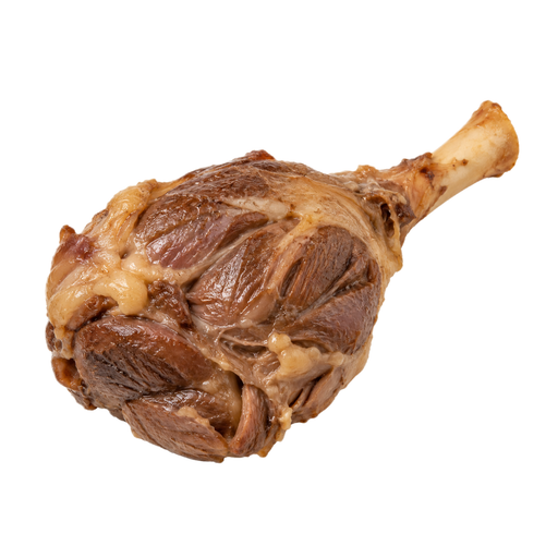 Illustration of Lamb, New Zealand, imported, hind-shank, separable lean and fat, cooked, braised