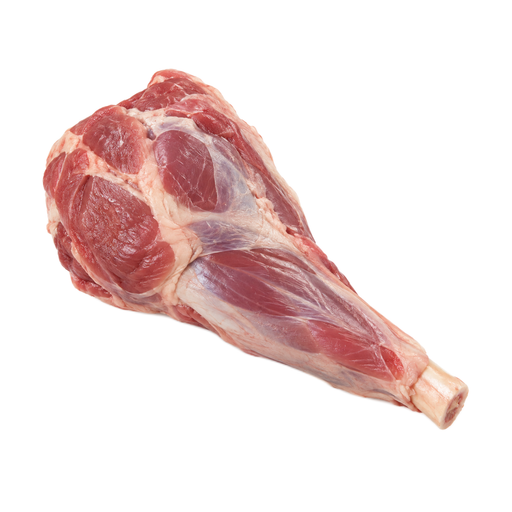 Illustration of Lamb, New Zealand, imported, hind-shank, separable lean and fat, raw