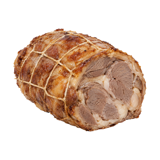 Illustration of Lamb, New Zealand, imported, netted shoulder, rolled, boneless, separable lean and fat, cooked, slow roasted