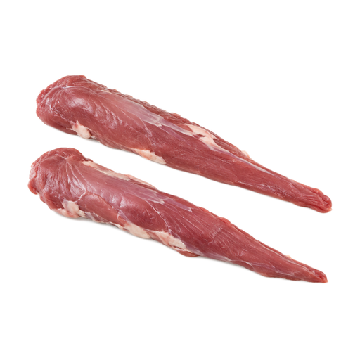 Illustration of Lamb, Australian, imported, fresh, tenderloin, boneless, separable lean and fat, trimmed to 1/8" fat, raw
