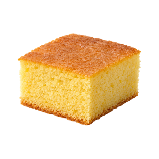 Ilustración de Bizcocho amarillo, preparado según receta, sin cobertura