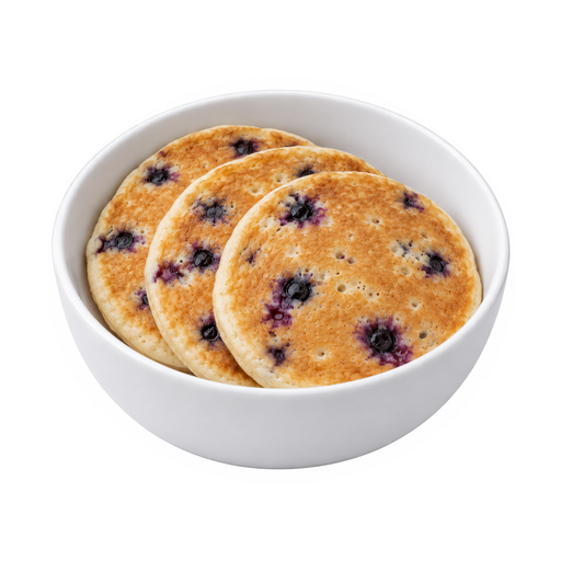 Illustration of Pancakes, blueberry, prepared from recipe