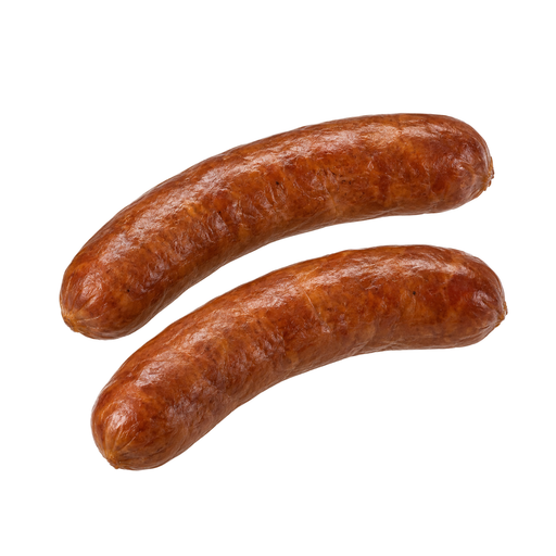 Ilustración de Salchicha bratwurst de res y cerdo, ahumada
