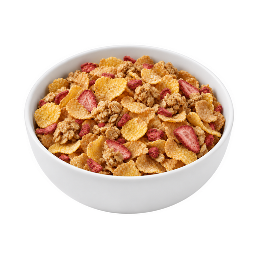Ilustração de Cereal pronto para consumo, POST, HONEY BUNCHES OF OATS com morangos de verdade