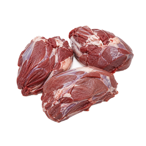 Ilustración de Carne de res, de Nueva Zelanda, importada, morcillo trasero (hind shin), carne magra y grasa separables, cruda
